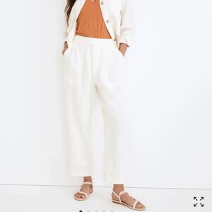 Madewell Womens Ivory Gauze Pull On Balloon Pants Size Small Beachy Coastal Airy